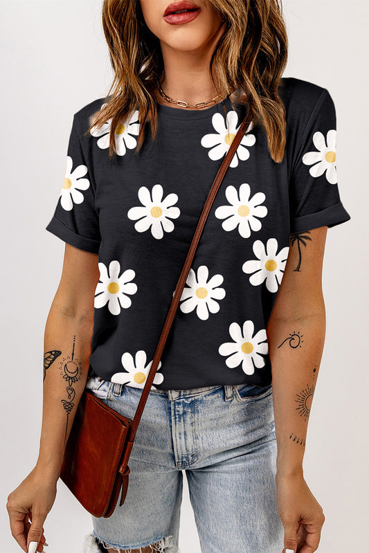 Floral Short Sleeve Crewneck T-Shirt