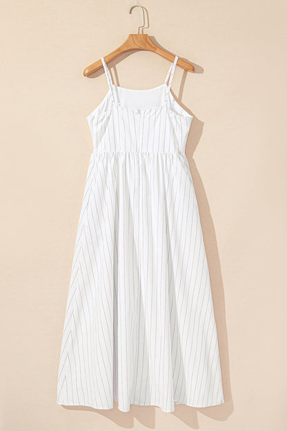 Stripe Spaghetti Strap Maxi Dress