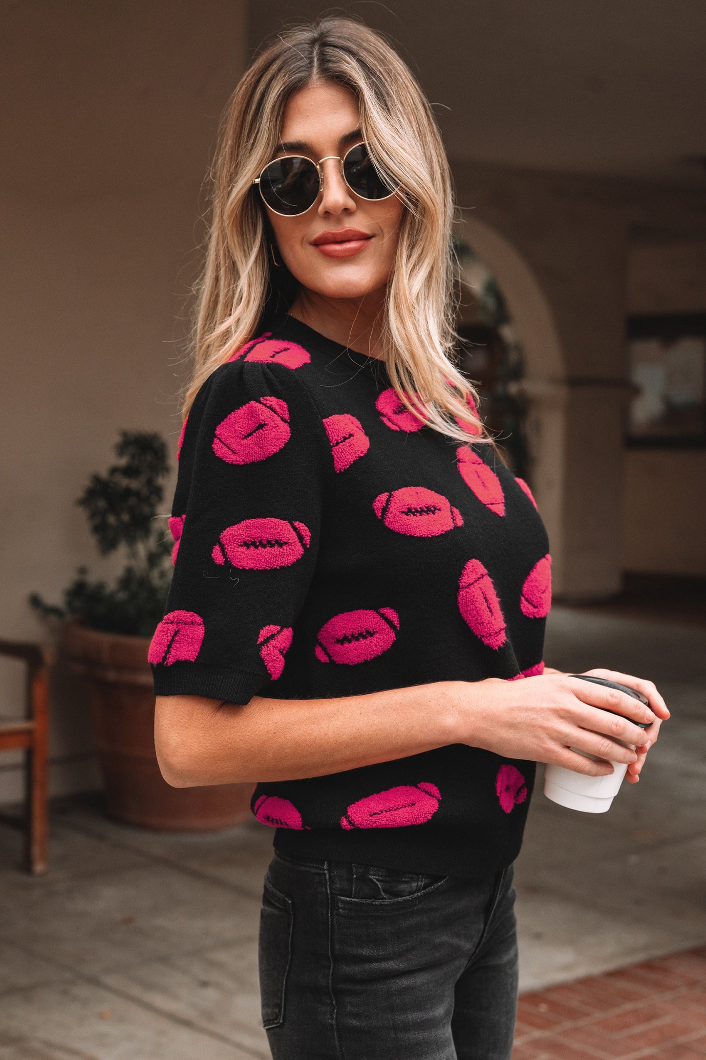 Game Day Football Short Sleeve Sweater