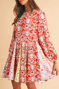 Floral Patchwork Long Sleeve Dress