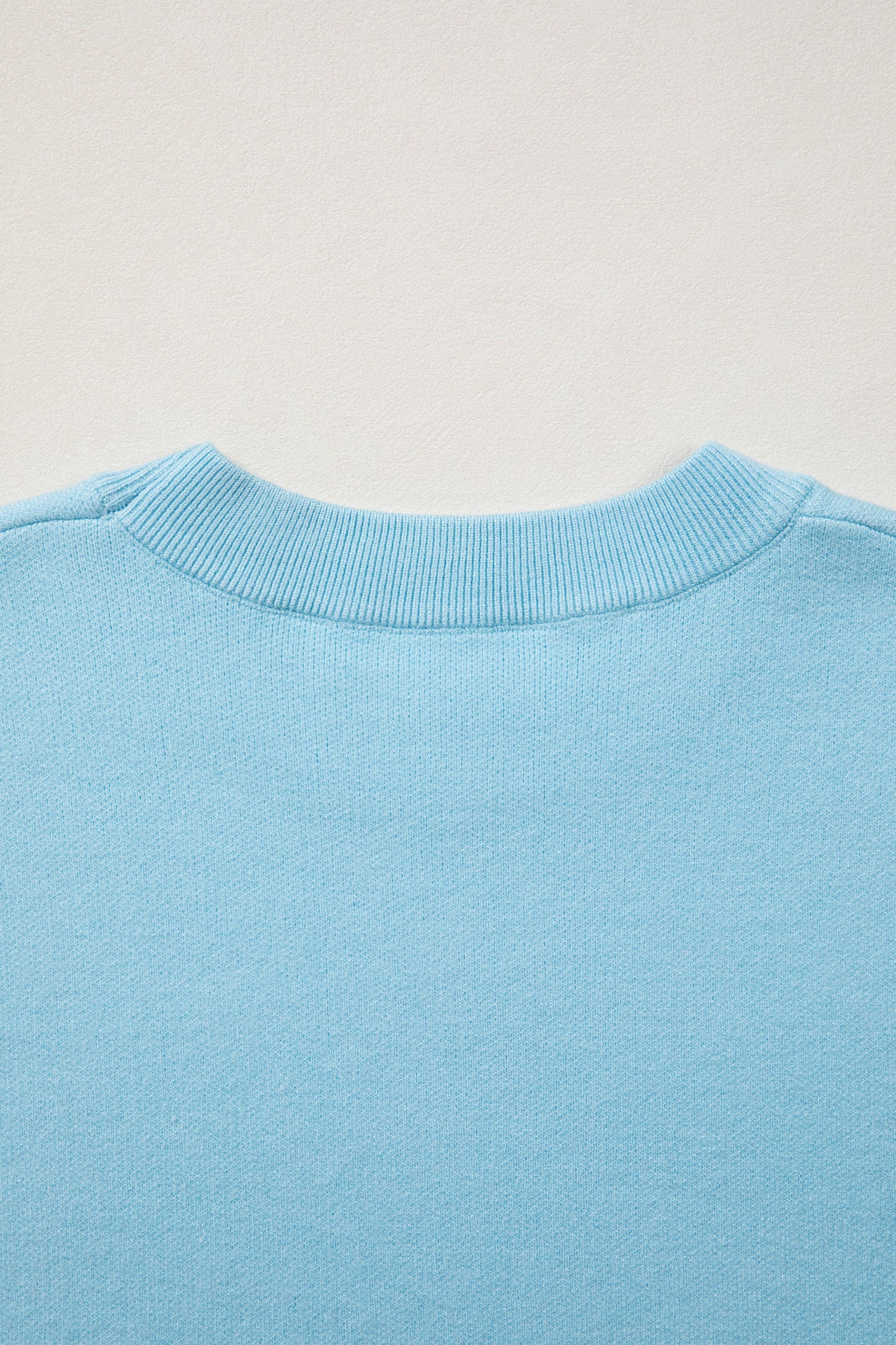 Solid Scalloped Hem 3/4 Sleeve Sweater Top