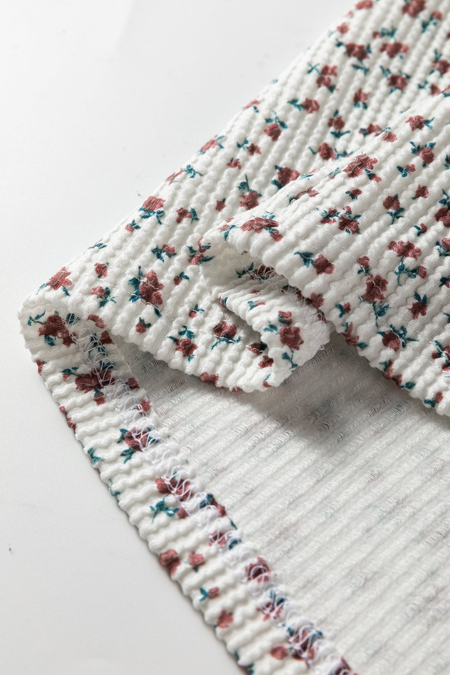 Floral Henley Top and  Drawstring Shorts Set