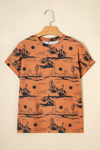 Western Desert Short Sleeve Knit Top