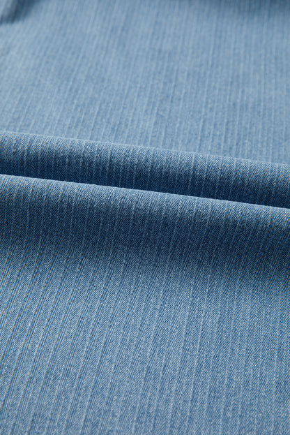 Plus Size Denim Textured Patch Pocket Jeans