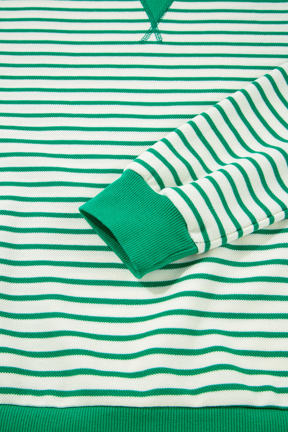 Stripe Reverse Seam Patchwork Long Sleeve Top