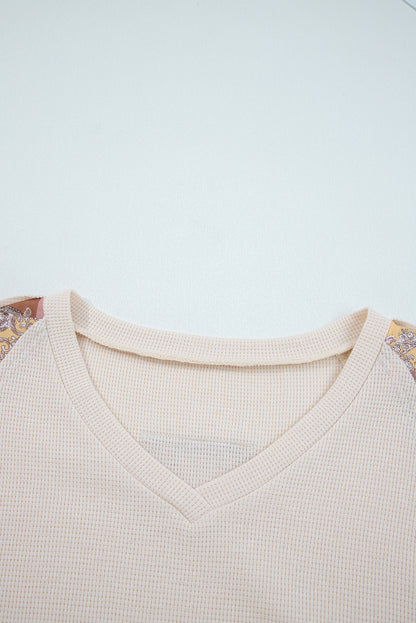 Boho Paisley Patchwork Long Sleeve Top