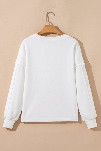 Solid Knit Reverse Seam Chest Pocket Sweatshirt
