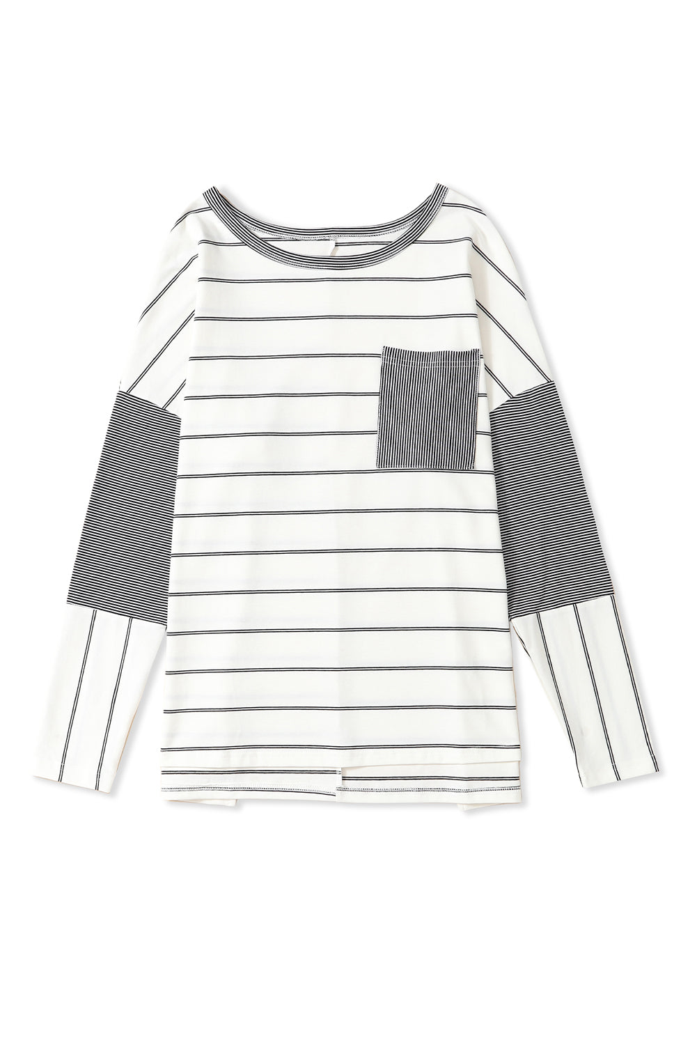 Stripe Patchwork Long Sleeve Top