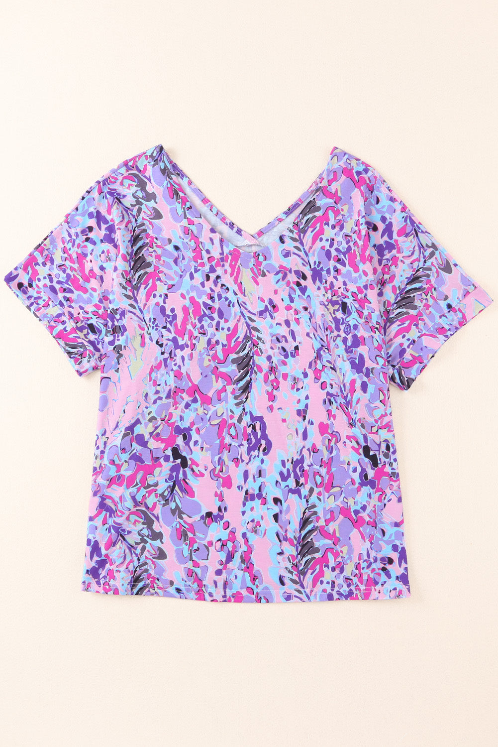 Abstract Floral Short Sleeve Tee