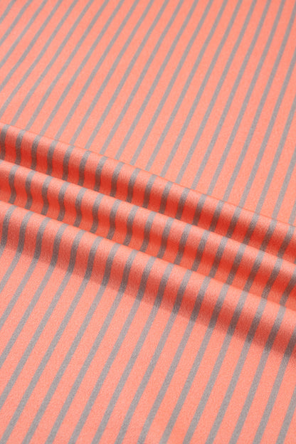 Stripe Colorblock Raw Seam Long Sleeve Top