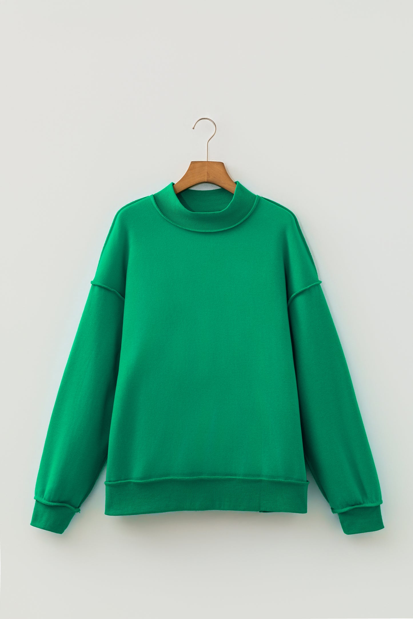 Reversible Mock Neck Oversize Drop Shoulder Sweatshirt