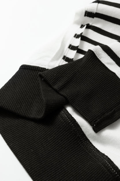 Stripe Patchwork Long Sleeve Knit Top