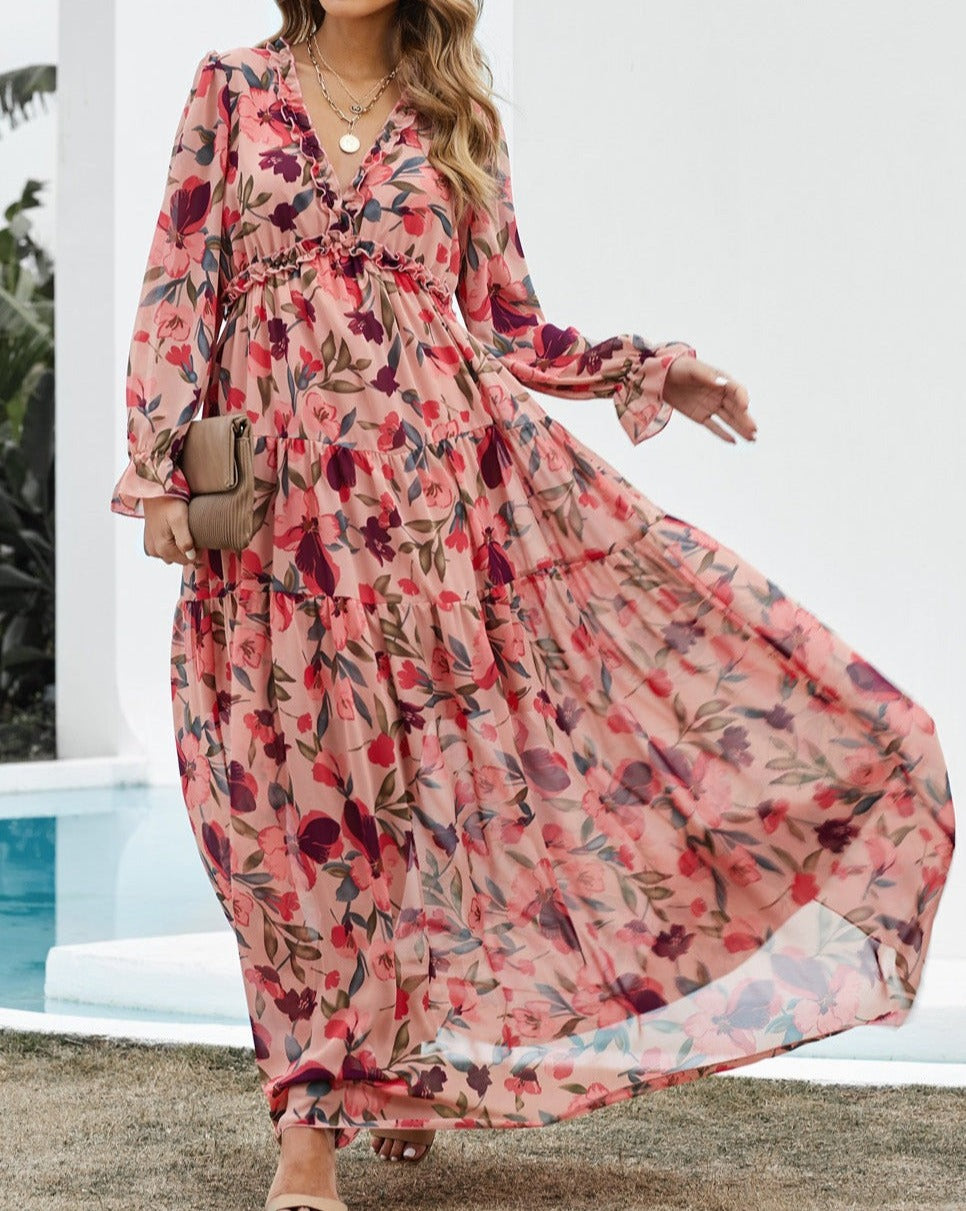 Floral Ruffle Tiered Maxi Dress