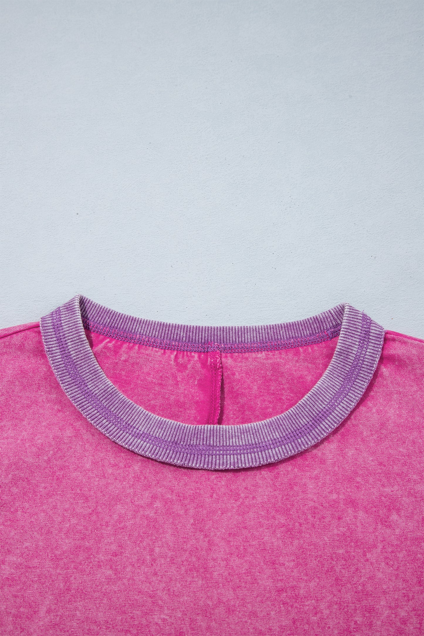Colorblock Trim Mineral Wash 3/4 Sleeve Top