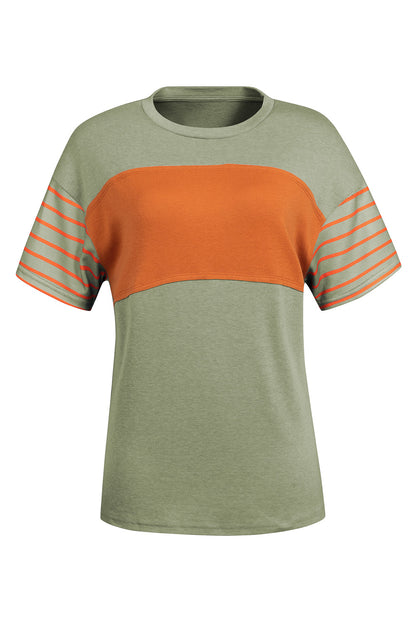 Colorblock Stripe Short Sleeve T-Shirt
