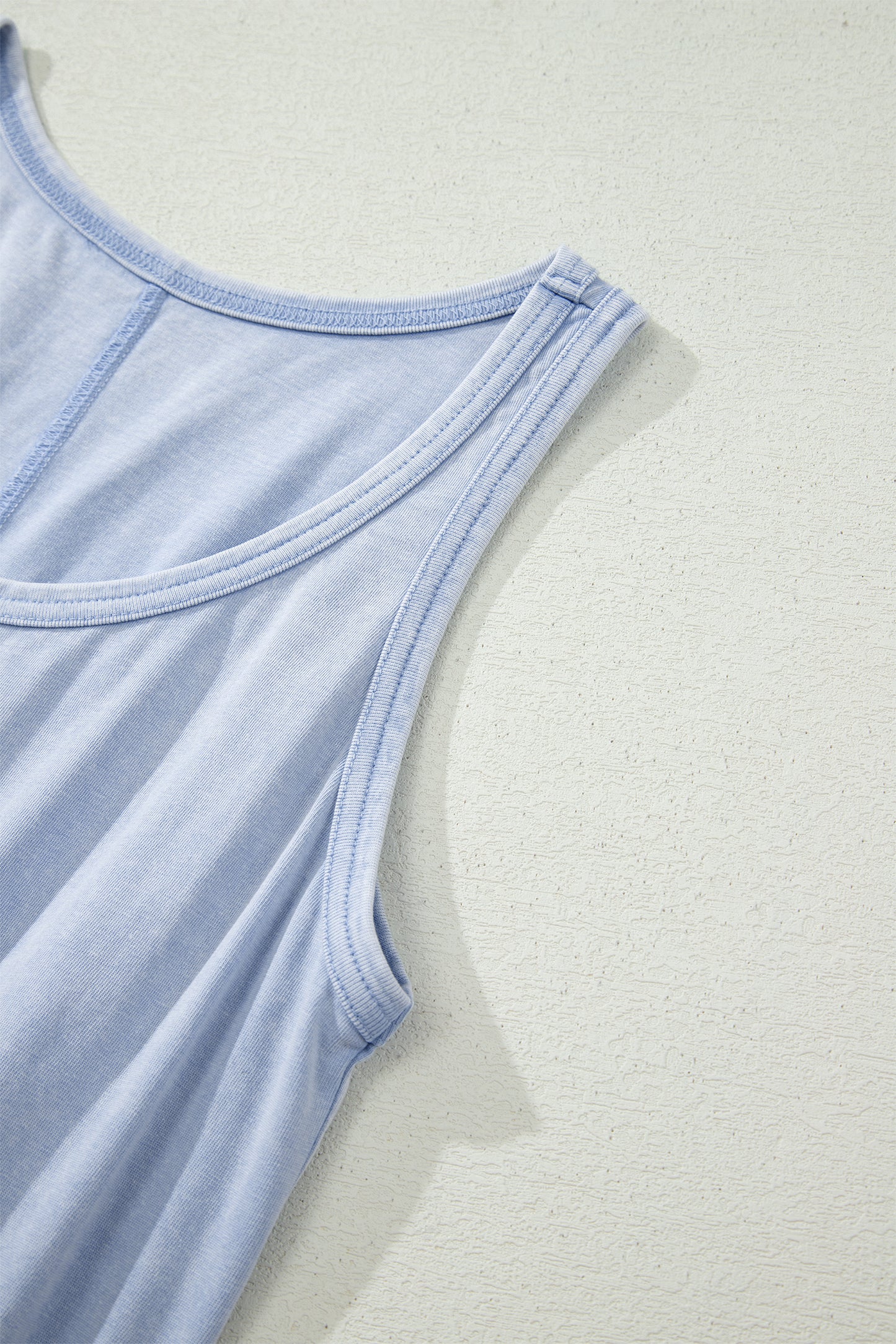 Mineral Wash Scoop Neck Elastic Waist Mini Dress