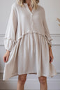 Gauze Frilled Puff Sleeve Dress