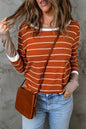 Stripe Colorblock Ribbed Pullover Top