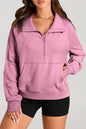 Quarter Zip Kangaroo Pocket Sweatshirt