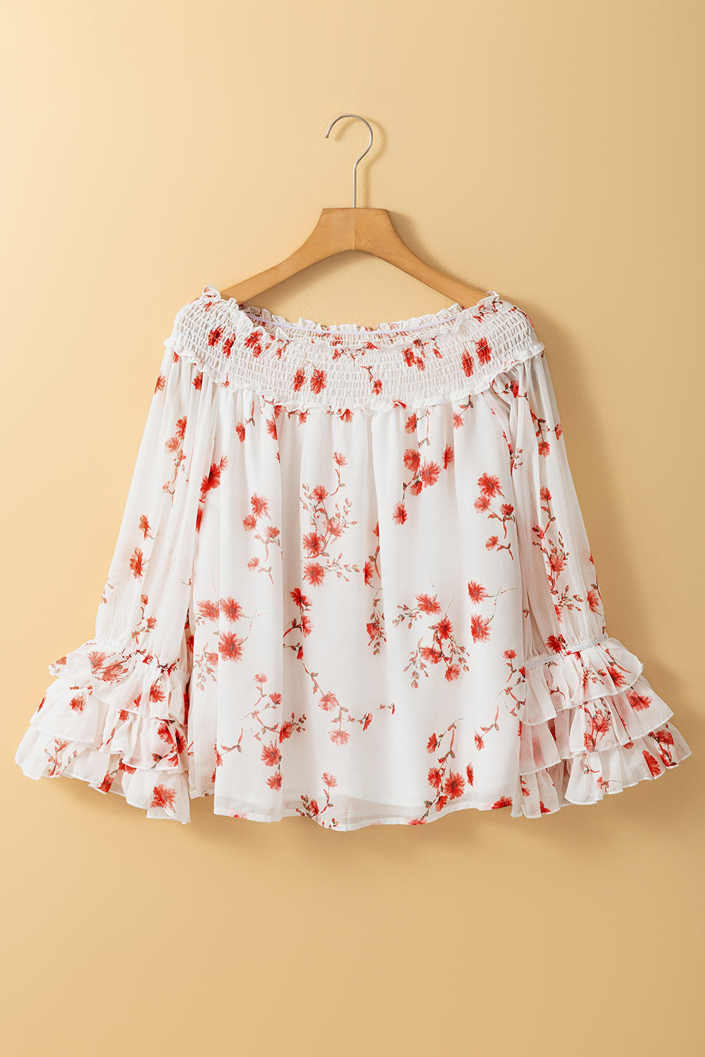 Floral Ruffle Off Shoulder Blouse