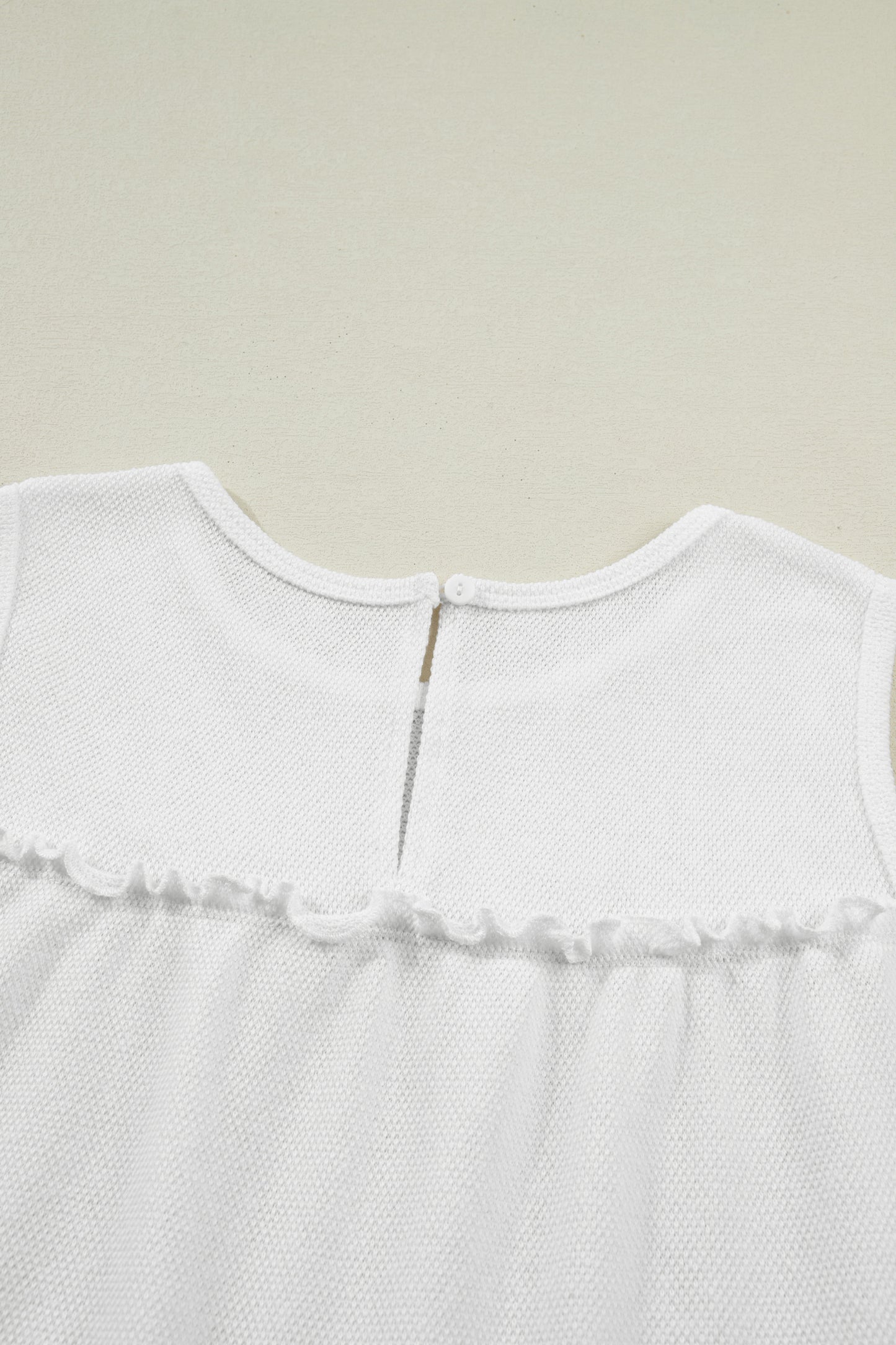 Solid Frilled Ruffle Tiered Tank Top