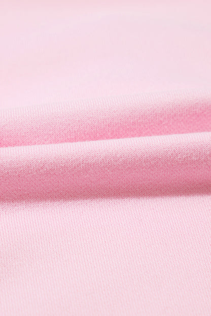 Valentine Bow Embroidered Lantern Sleeve Sweatshirt