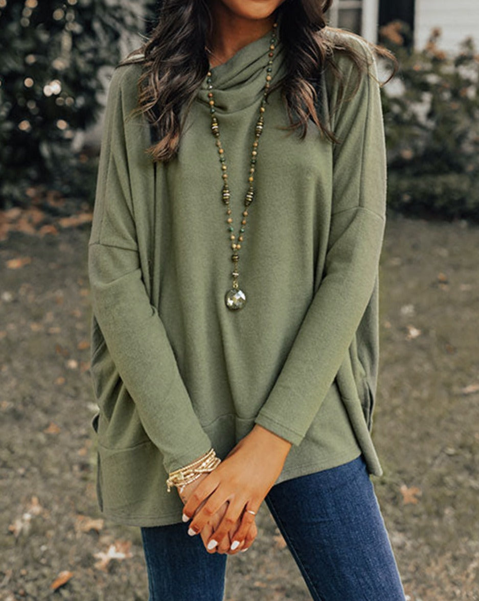 Cowl Neck Shift Tunic Top