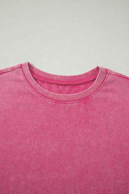 Solid Mineral Wash Short Sleeve Oversized Tee