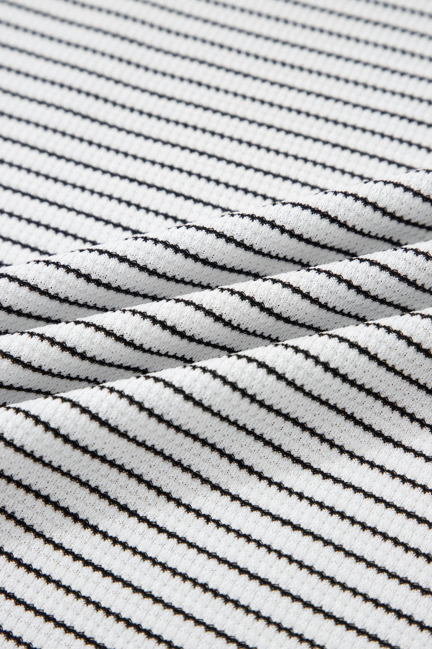 Stripe Contrast Ruffle Trim Long Sleeve Top