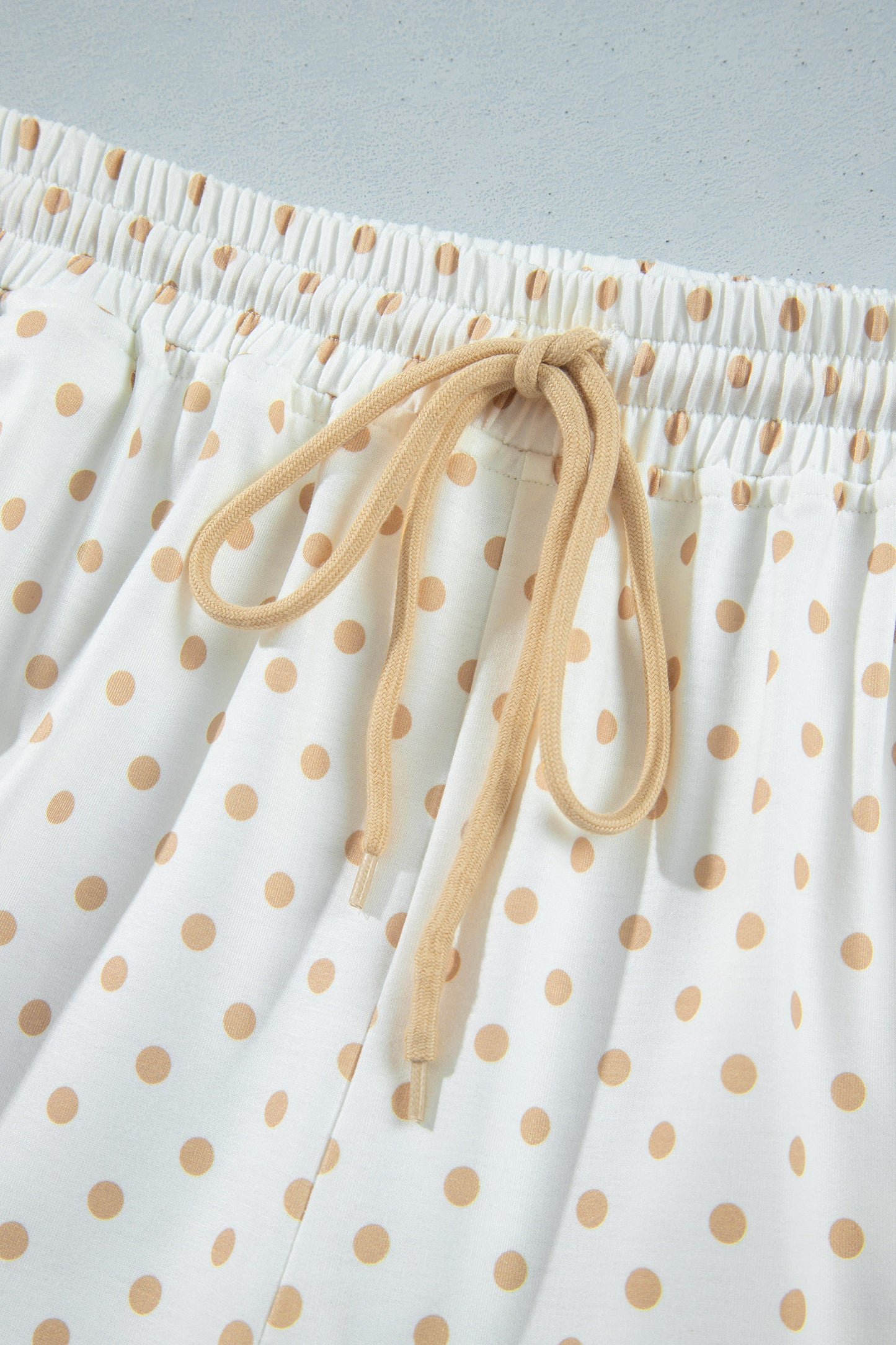 Polka Dot Patchwork Crop Sweatshirt & Pants Set