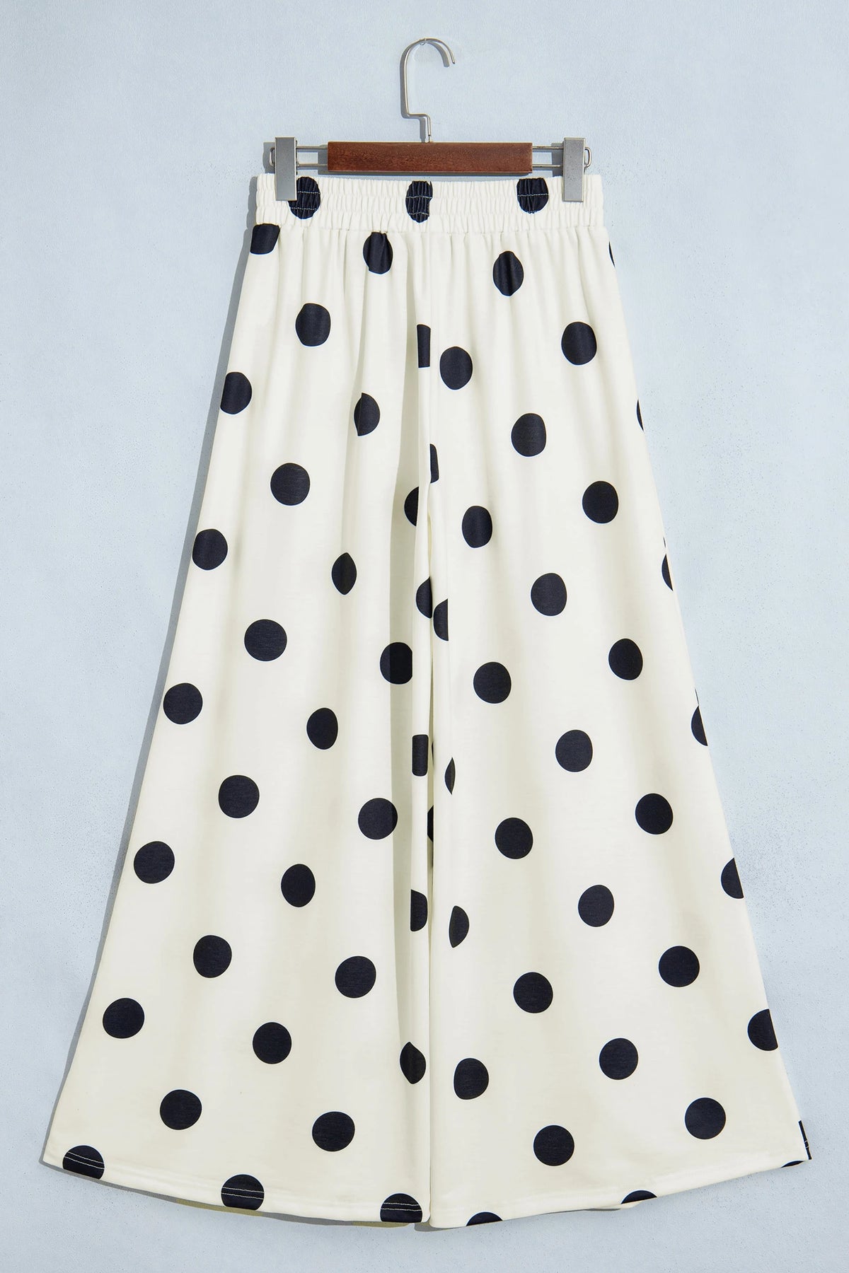 Polka Dot Elastic Waist Wide Leg Pants