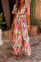 Tie-Dye Short Sleeve Maxi Dress