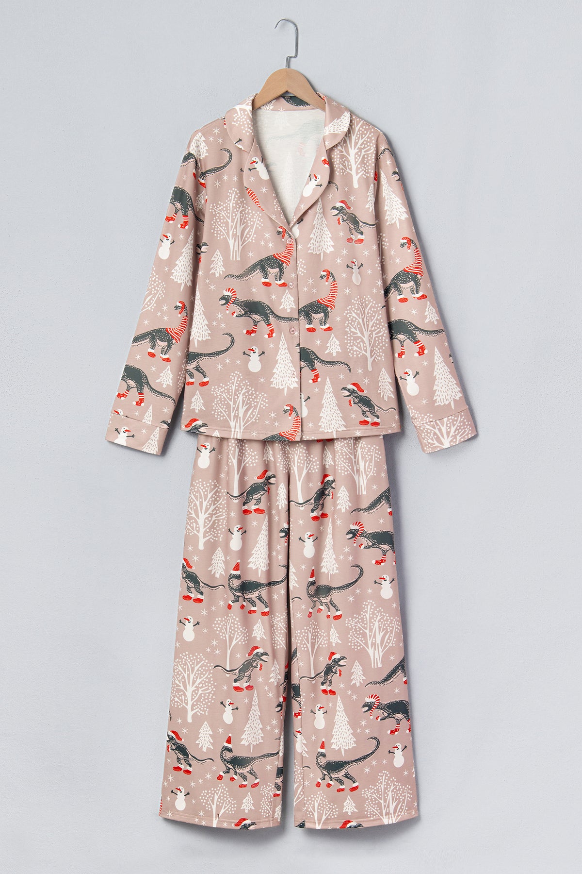 Christmas Dinosaurs Top & Pants Pajama Set