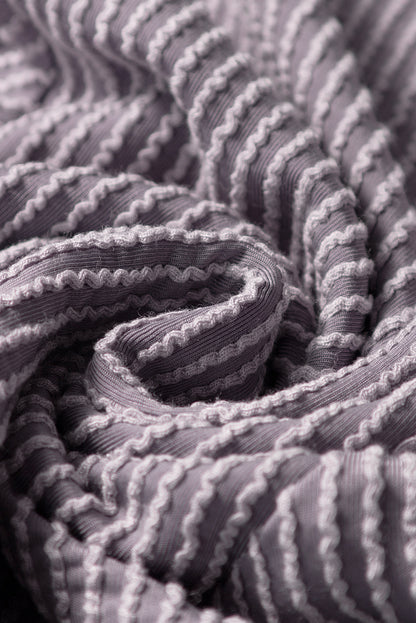 Solid Corded T-Shirt and Pants Set