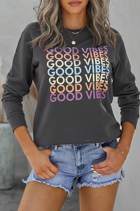 Good Vibes Crewneck Pullover Sweatshirt