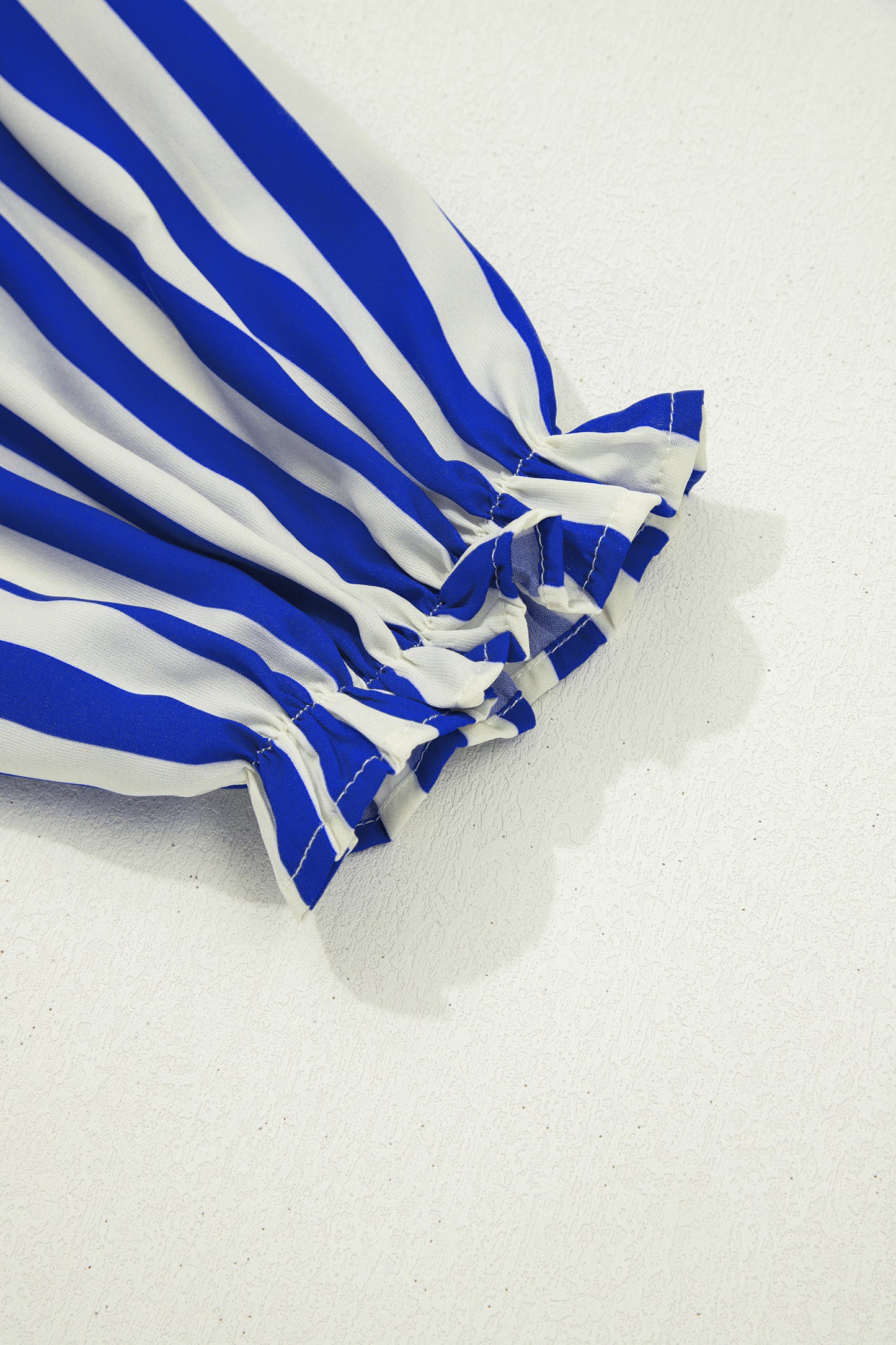 Stripe Balloon Sleeve Button-Up Shirt