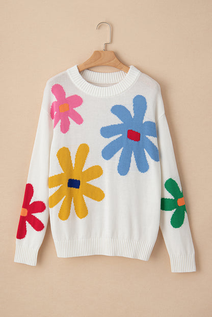 Floral Long Sleeve Crewneck Sweater