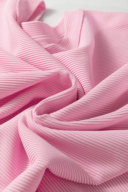 Plus Size Solid Ribbed Drop Shoulder Top