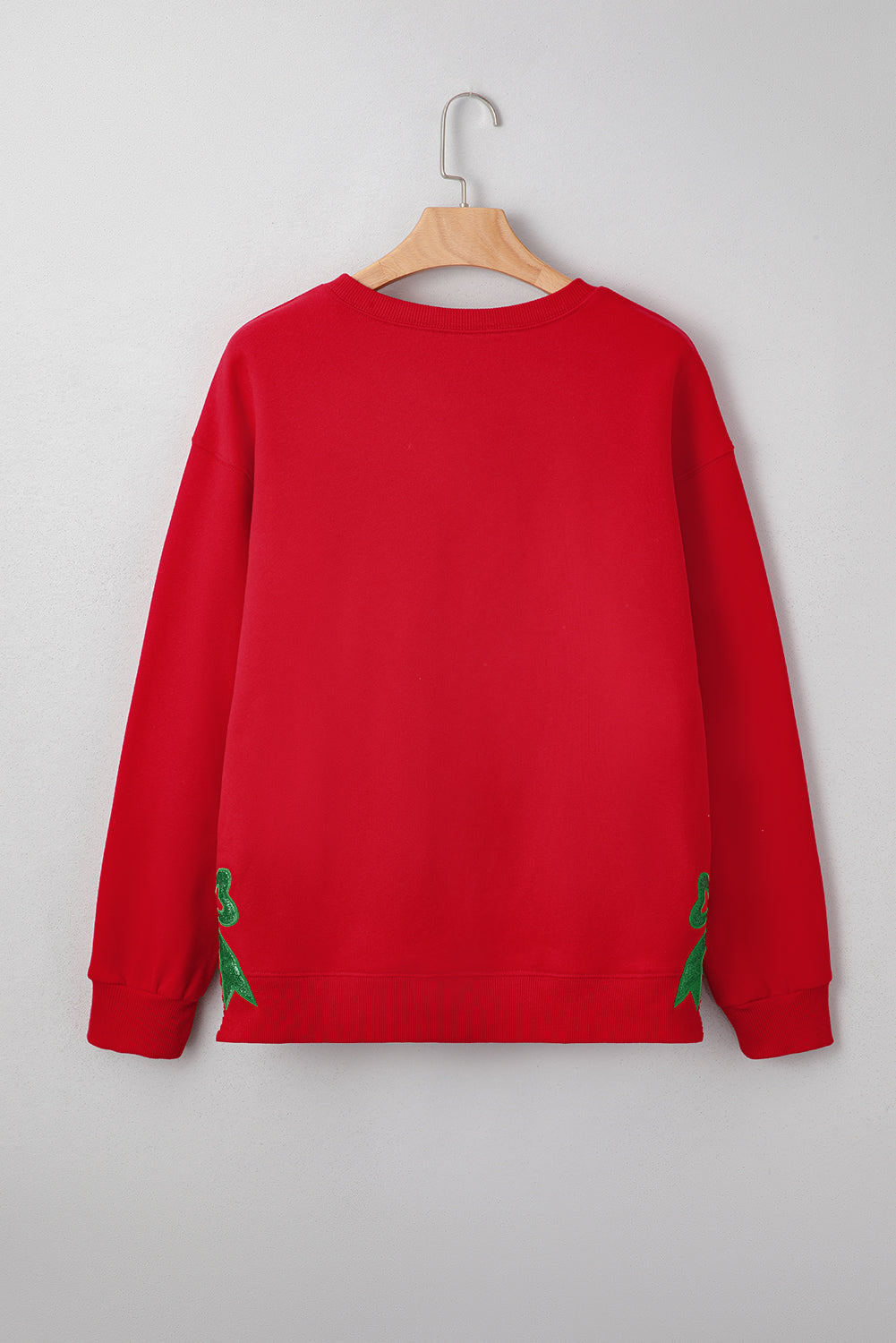 Christmas Merry and Bright Plaid Embroidered Crewneck Sweatshirt