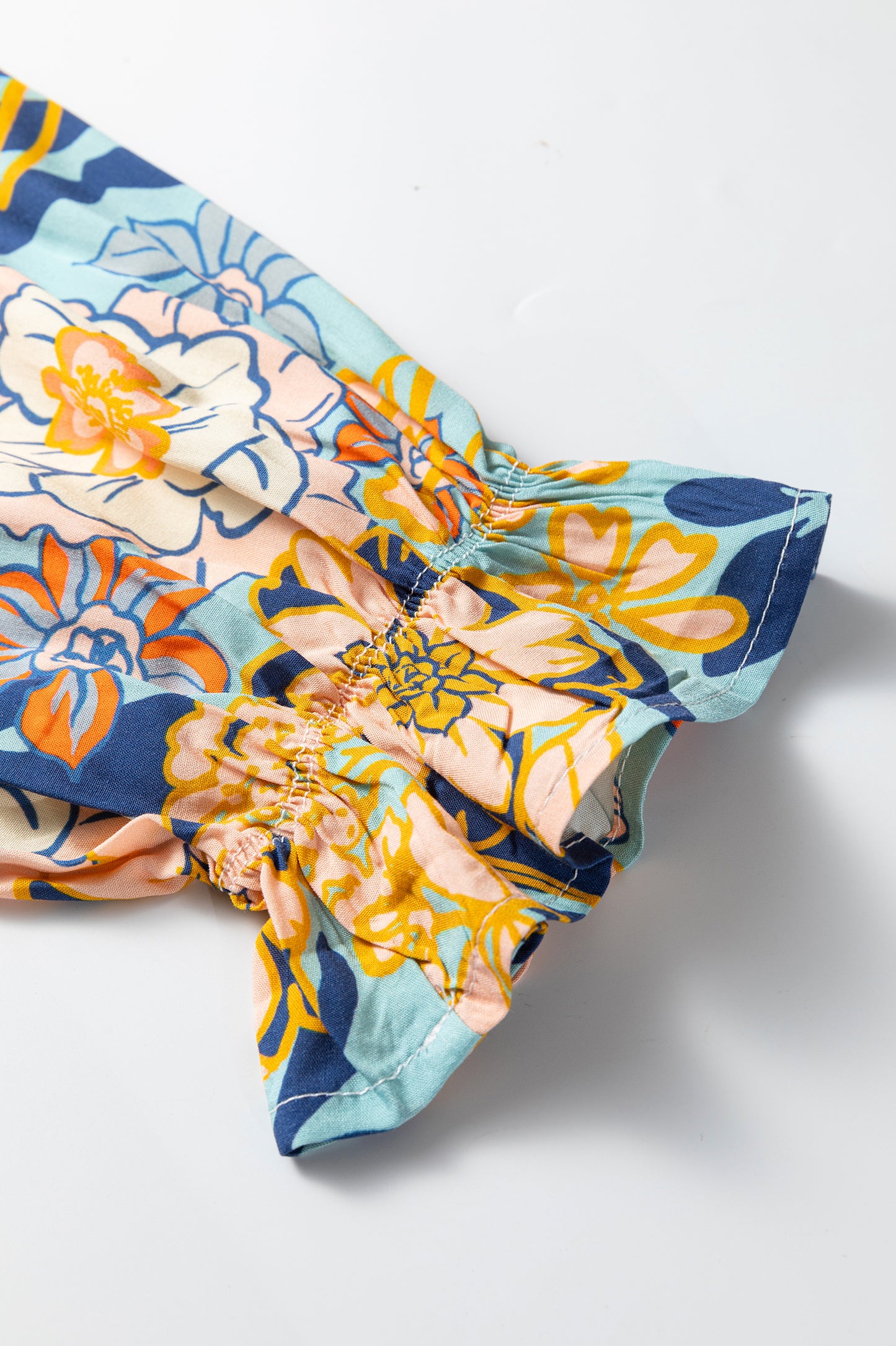 Plus Size Floral Ruffle Long Sleeve Dress