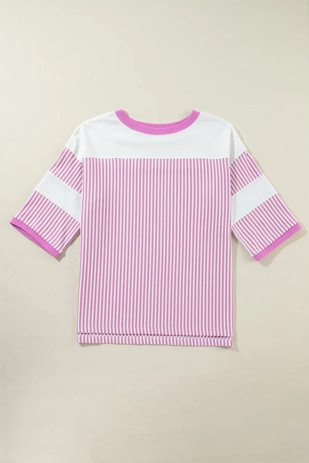 Stripe 3/4 Sleeve Oversize Top