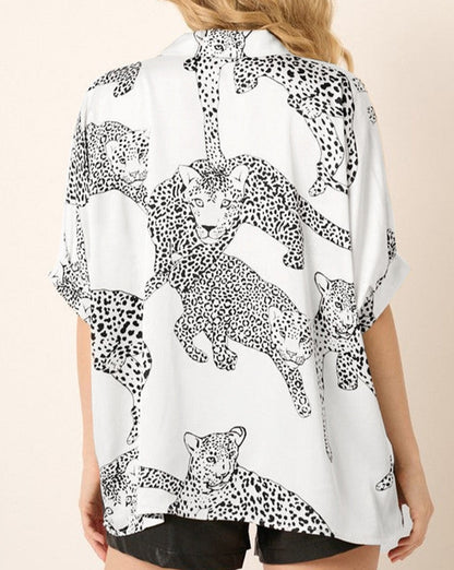 Cheetah Buttoned Short Sleeve Shirt