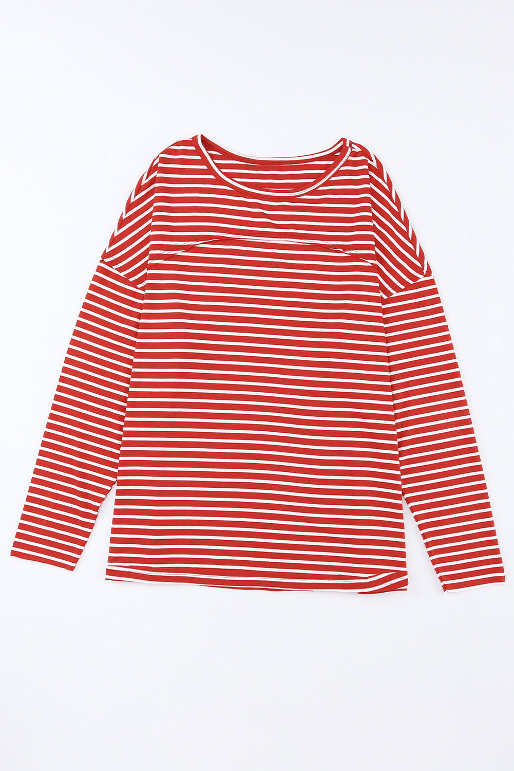 Stripe Exposed Seam Long Sleeve Top