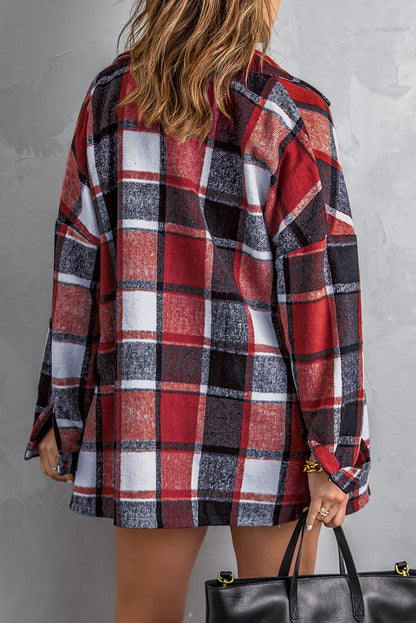 Plaid Buttoned Shirt Jacket