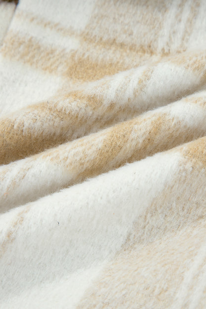 Plaid Patchwork Side Pocket Button-Up Shacket