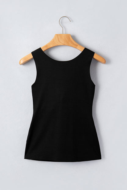 Solid Wide Strap Athleisure Tank Top