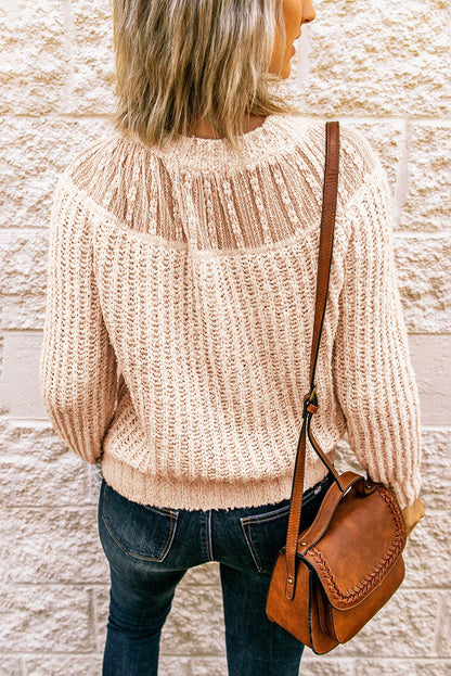 Lace Round Neck Knit Sweater