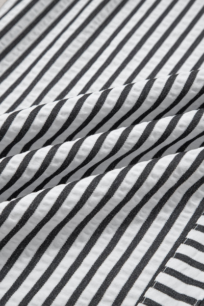 Plus Size Stripe Tie Waist Wide Leg Pants