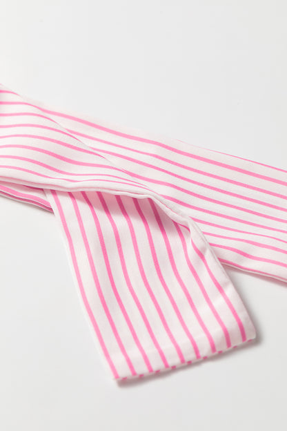 Floral Stripe Tie Strap Babydoll Tank Top