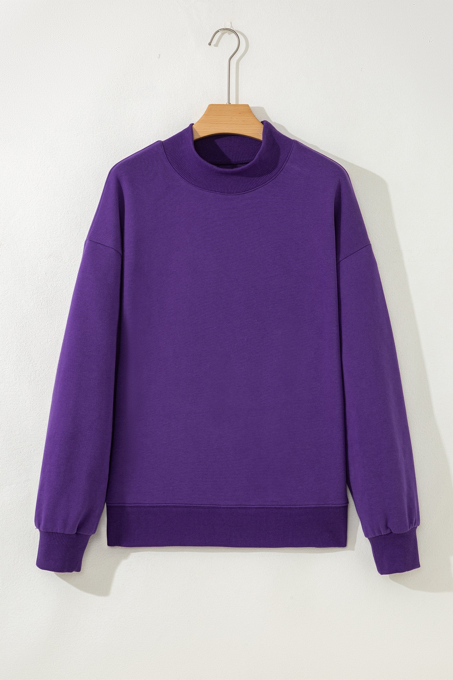 Solid Mock Neck Oversized Sweatshirt